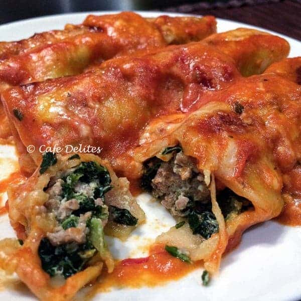 Spinach and Turkey Cannelloni - Cafe Delites