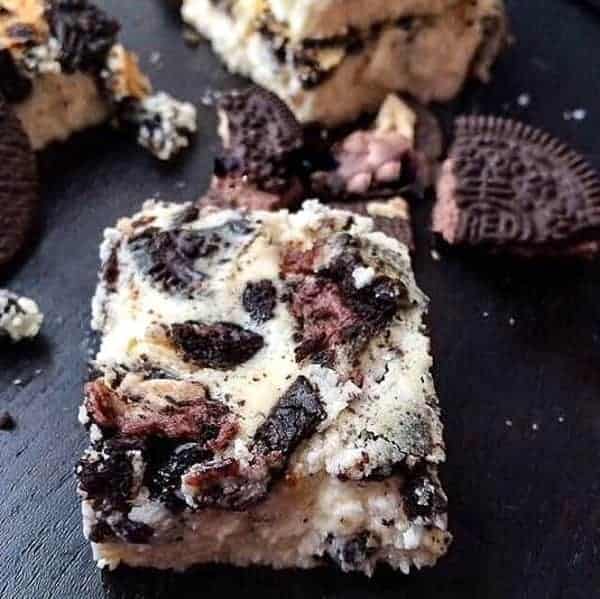 Oreo Peanut Butter Cup Cheesecake Bars - Cafe Delies-1
