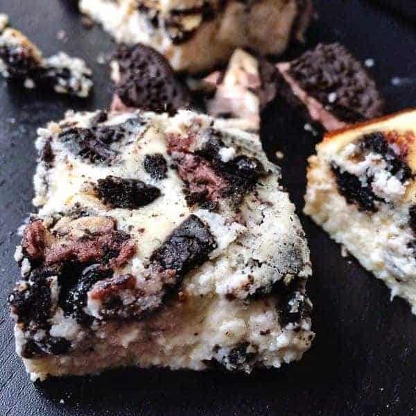 Oreo Peanut Butter Cup Cheesecake Bars - Cafe Delies-2
