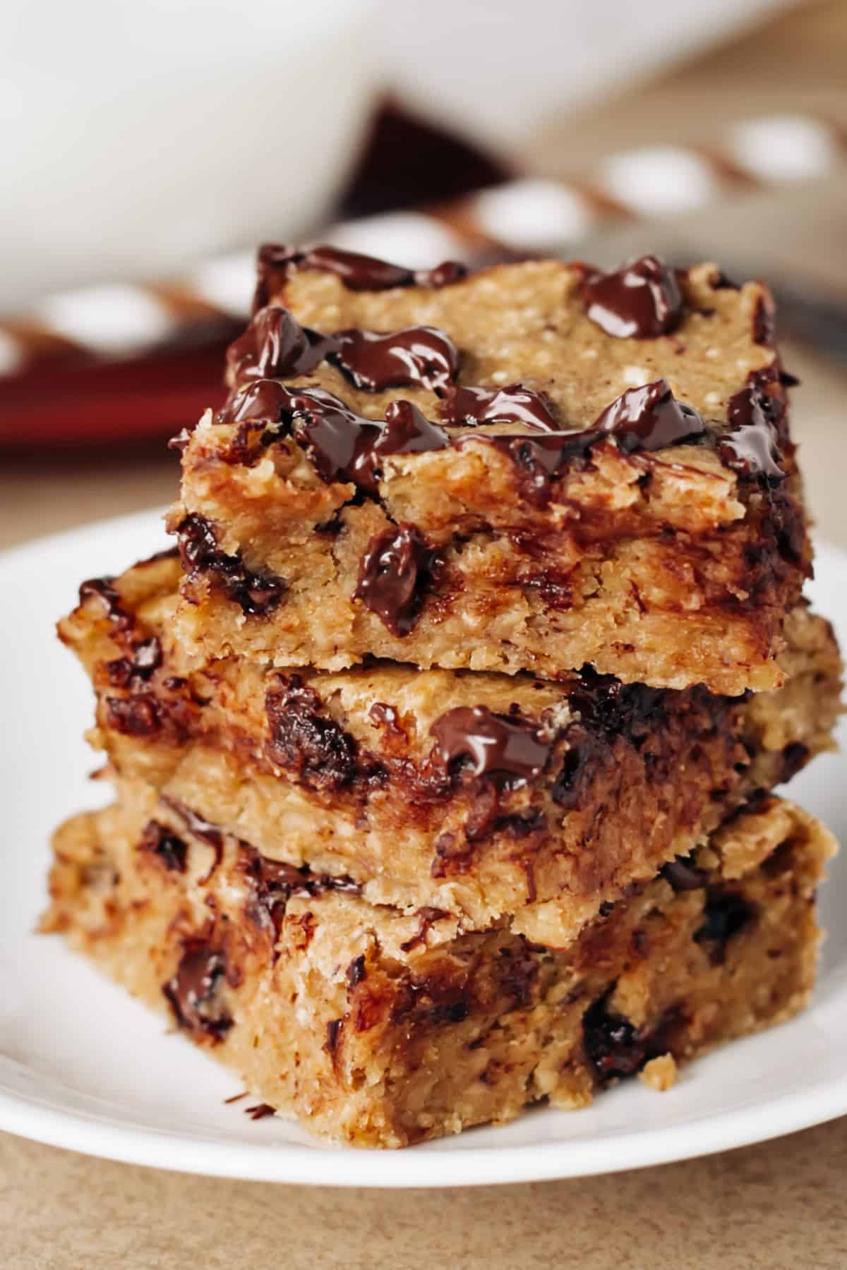 A stack of Chickpea Blondies