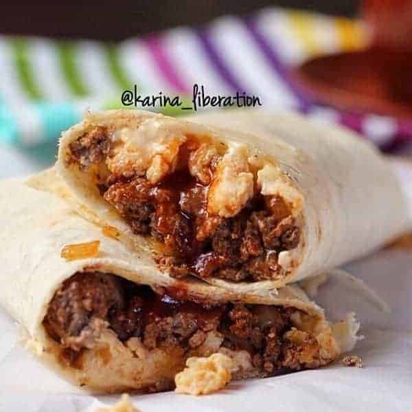 Cheeseburger Scrambled Egg Wrap!