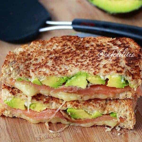 Smoked Salmon and Avocado Grilled Cheese  Smoked Salmon  Avocado Grilled Cheese Stack