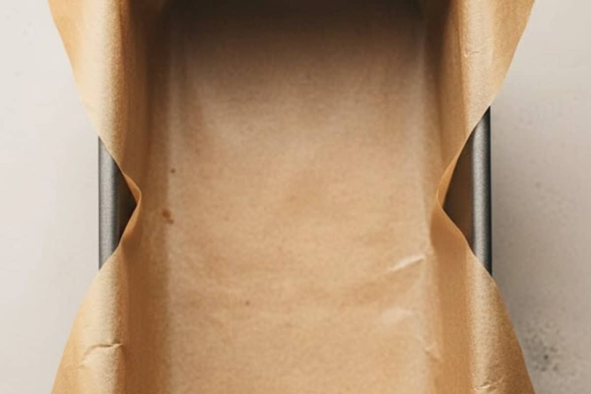 Set the oven to 350°F (175°C). Lightly grease a 9 x 5 x 3 inch loaf pan and line it with parchment paper.