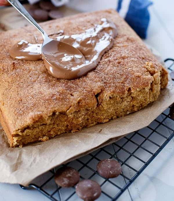 Churro Cake on https://cafedelites.com