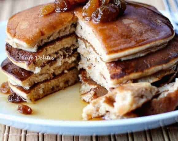 Cinnamon Raisin Pancakes - Cafe Delites-1-2