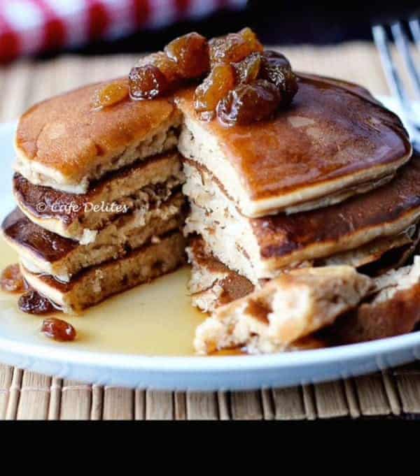 Cinnamon Raisin Pancakes - Cafe Delites-1-2