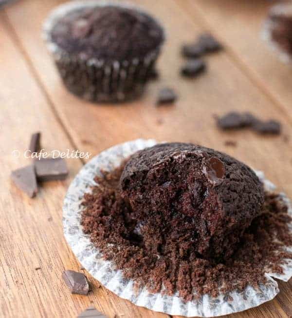  Making anything double chocolate is better than just chocolate Double Chocolate Chunk Muffins