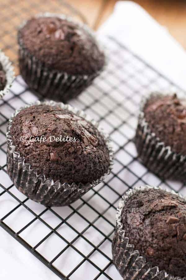  Making anything double chocolate is better than just chocolate Double Chocolate Chunk Muffins