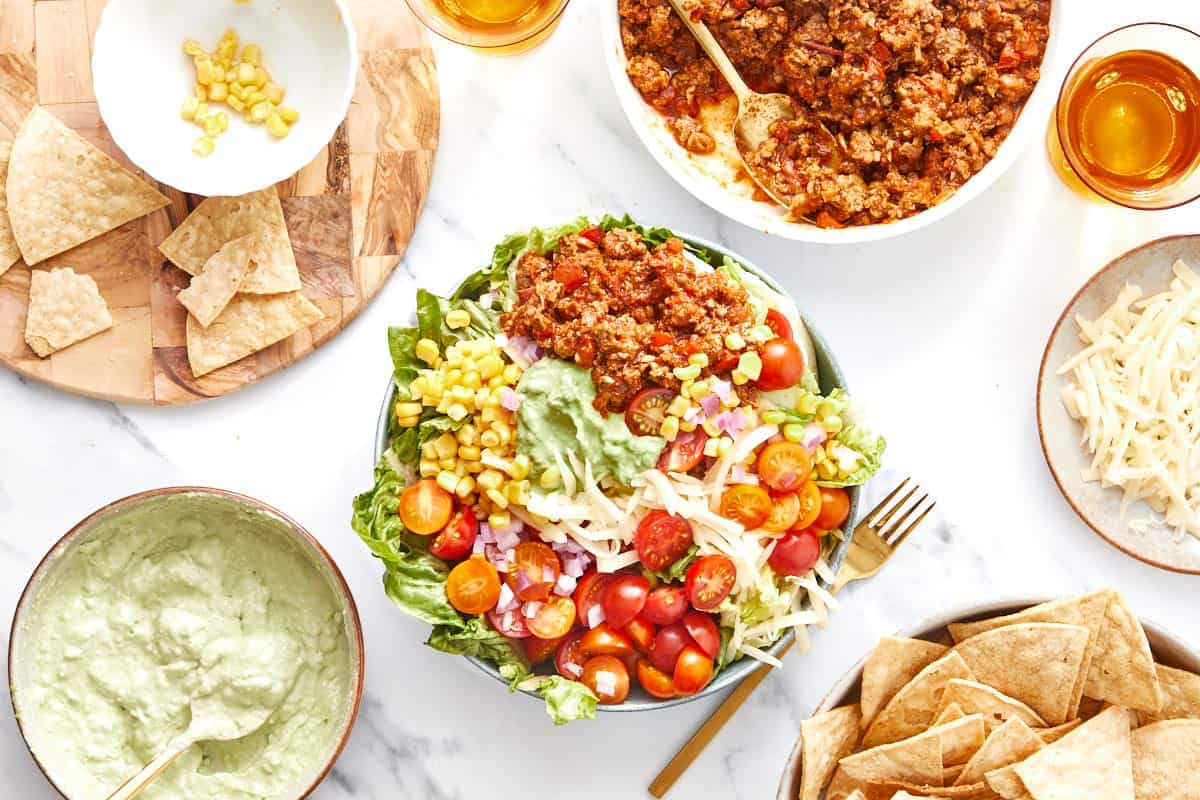 Shot of the Easy Taco Salad.