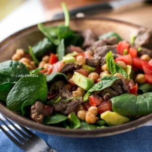Lamb and Chickpea Salad in a bowl
