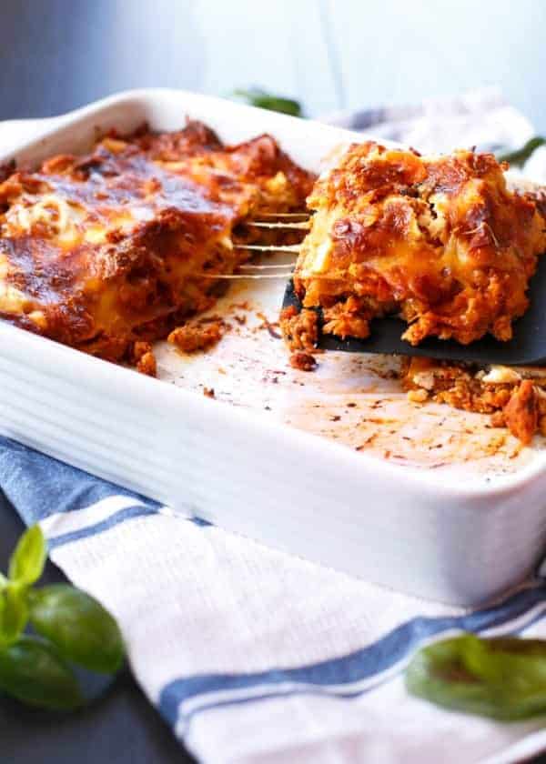  The perfect quick and easy meal to throw together for a hungry family only under  Chicken Pumpkin and Ricotta Lasagna