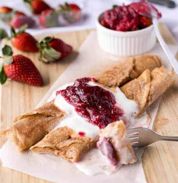 Strawberry Jam Donut Crepes - Cafe Delites