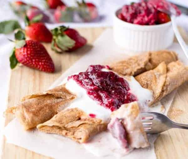  If I can turn any craving into a lower in fat version Strawberry Jam Donut Crepes