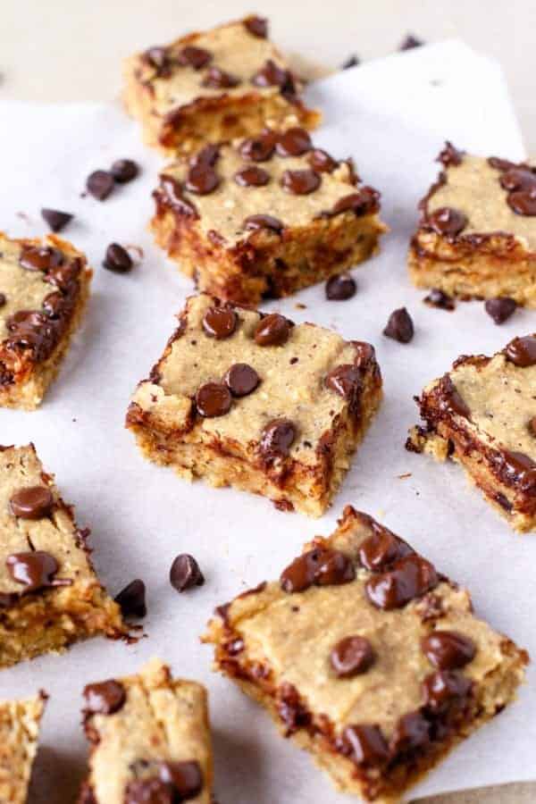 Super moist and so fudgy banana blondies Banana Bread Chocolate Chip Blondies