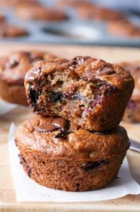 Banana and Blueberry Chocolate Chip Muffins