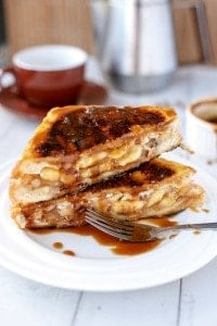 Banoffee French Toast put on each other on a plate