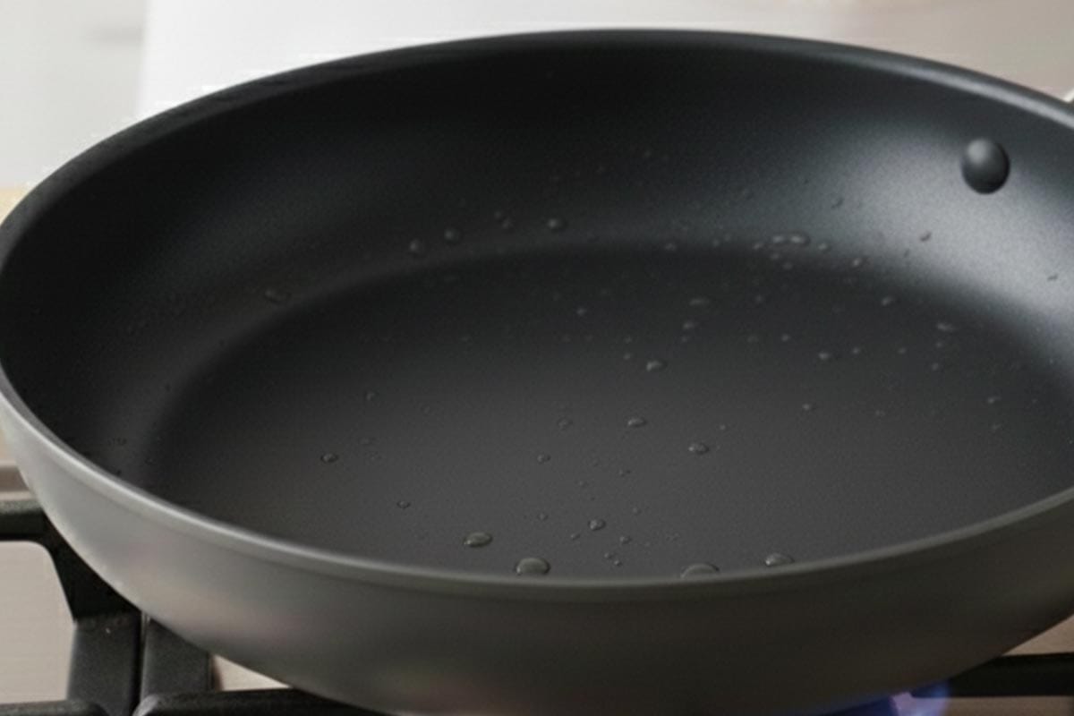 Heating the lightly greased pan. - 5