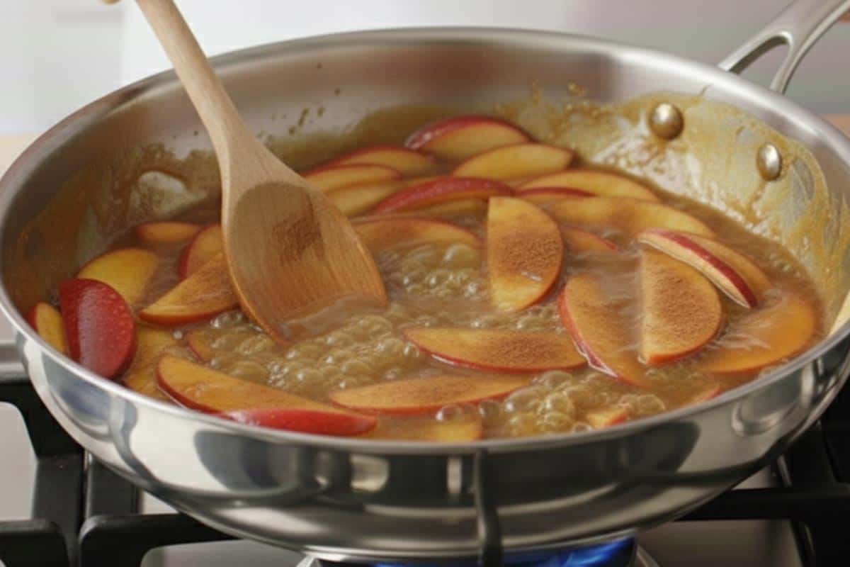 Simmering the caramel apple. - 9