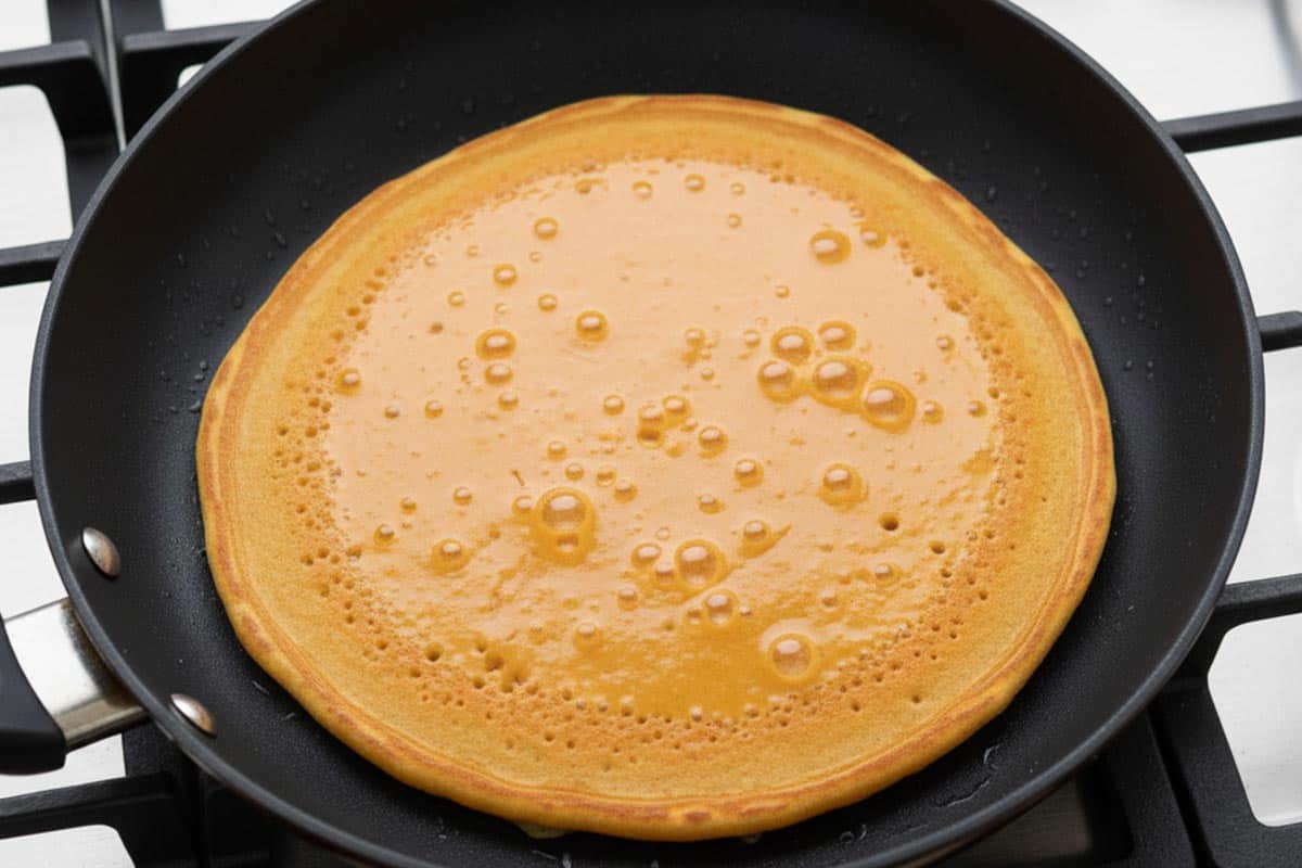 Cooking the batter. - 5