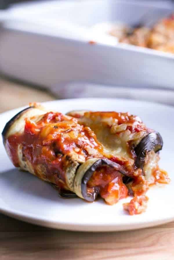 Cheesy Turkey Eggplant Cannelloni - Cafe Delites