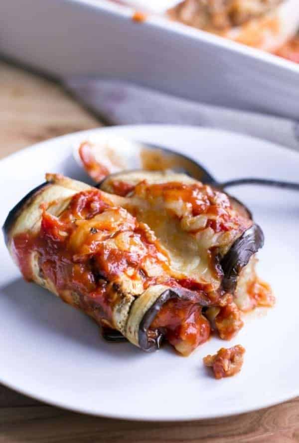 Cheesy Turkey Eggplant Cannelloni - Cafe Delites