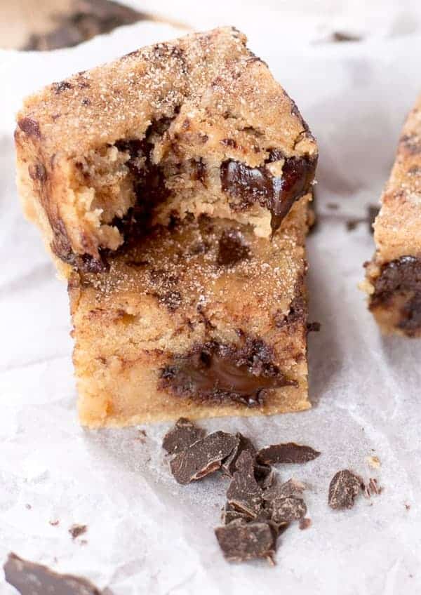 Churro Chocolate Chunk Blondies