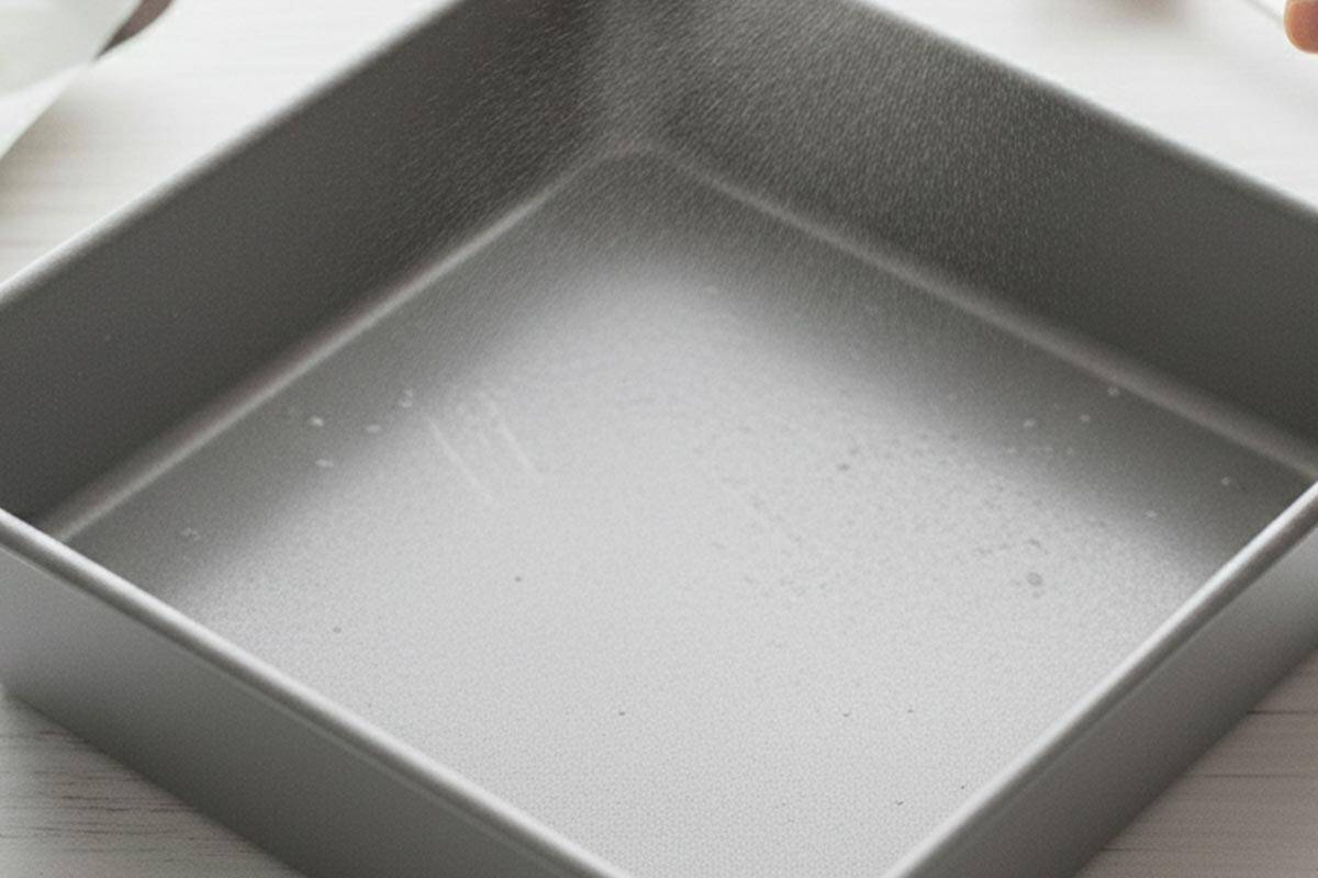 Lightly greased an 8×8 inch baking tray with cooking oil spray. - 3