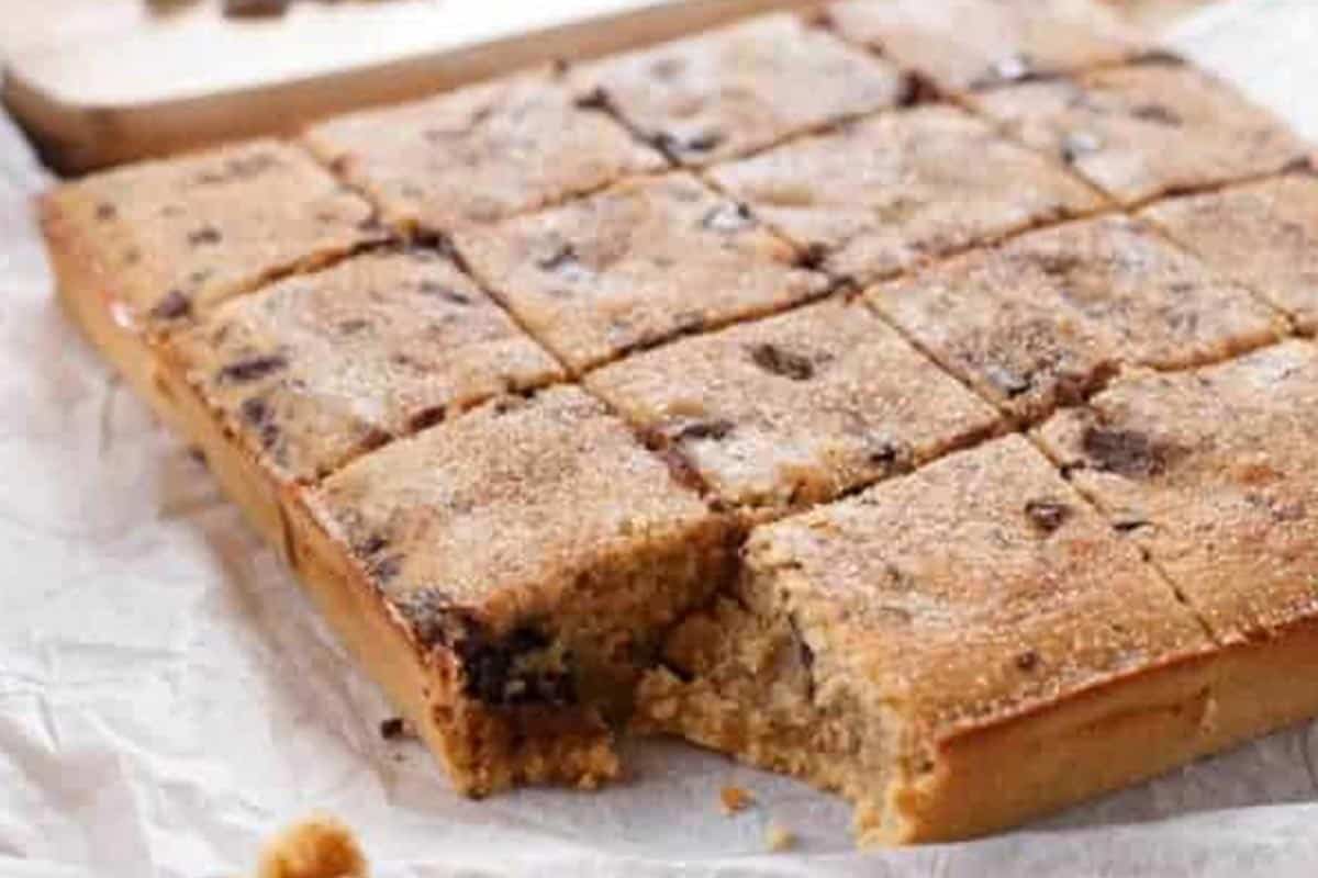 Close-up shot of Churro Blondies. - 10