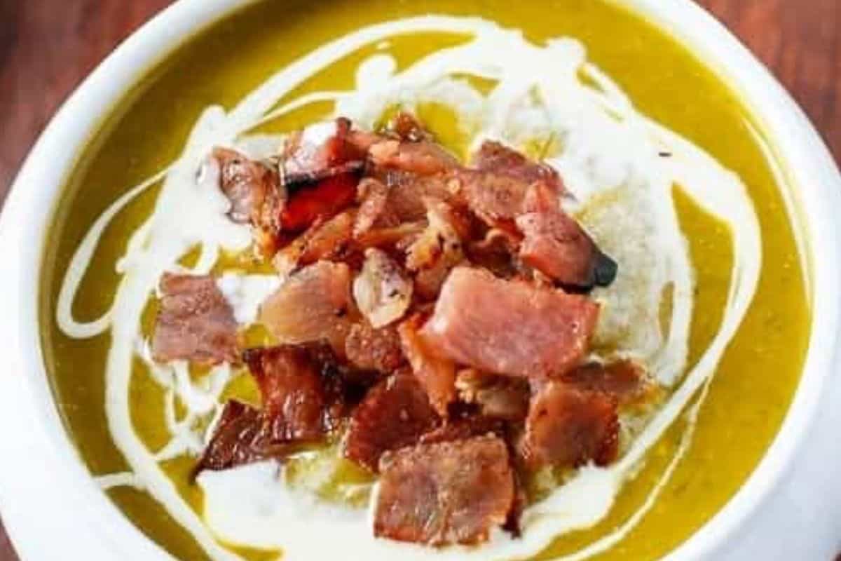 Ladle the soup into bowls, drizzle with extra cream, and top with the remaining bacon - 8
