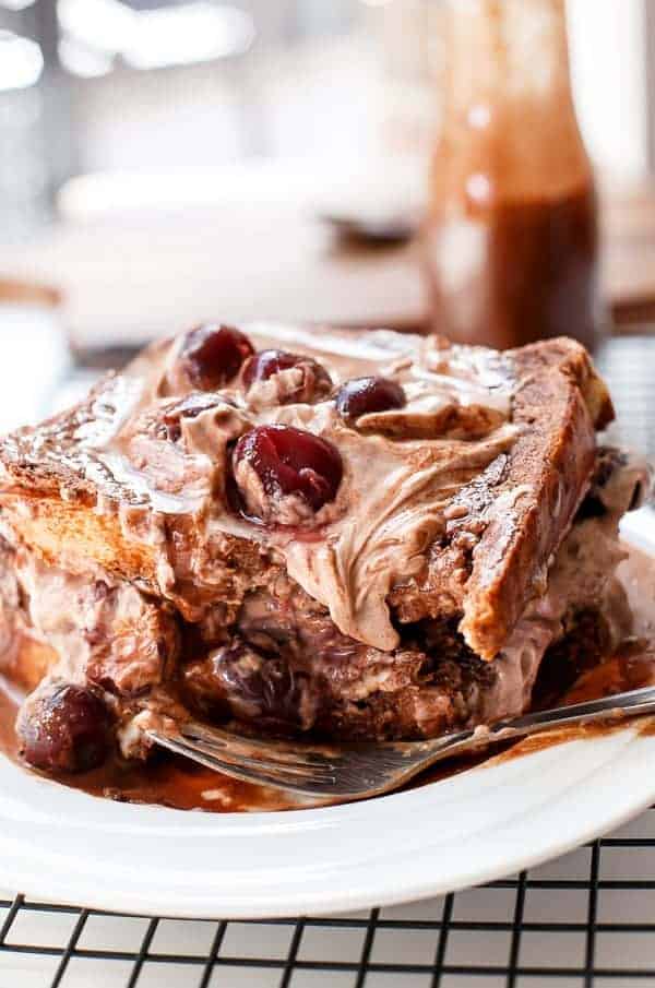 Double Chocolate Cherry Cheesecake French Toast - cafe Delites