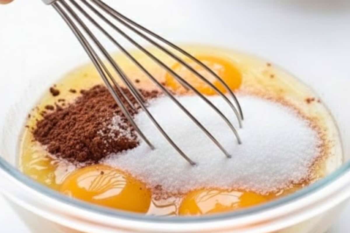 Whisk the eggs, milk, cocoa powder, and sweetener until smooth - 3
