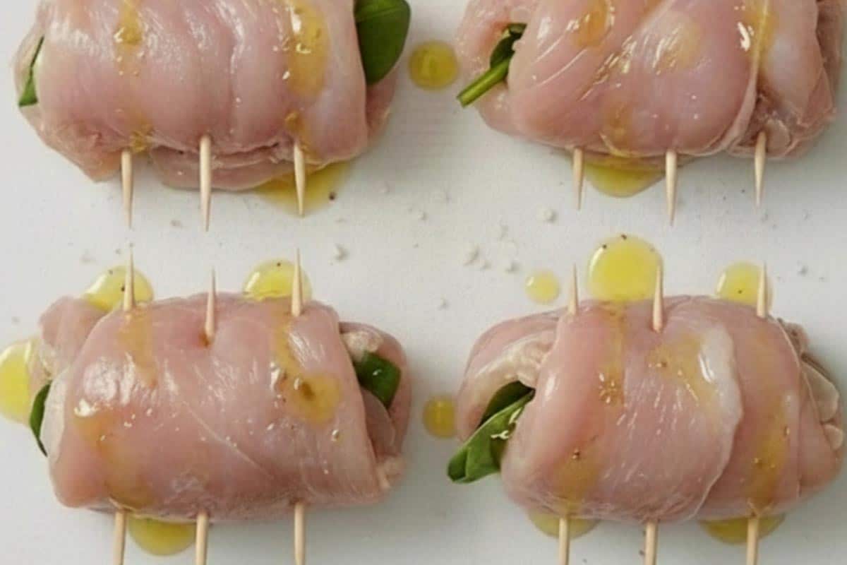 Seasoned the rolls lightly and drizzle with garlic olive oil. - 8