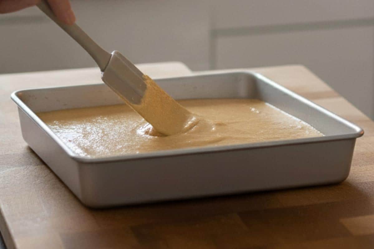 Spreaded the thick batter into the prepared pan. - 7