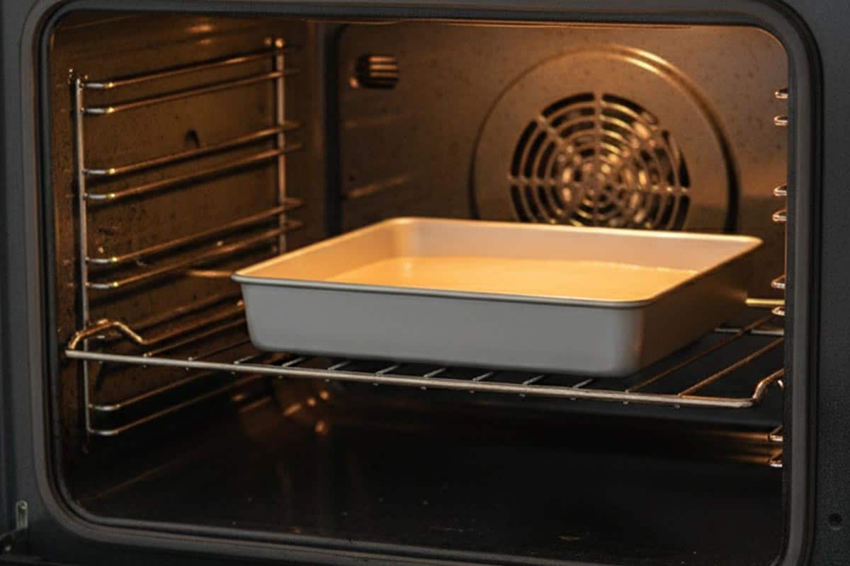 Placed the pan in the oven. - 8