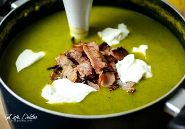 Creamy Pumpkin and Spinach Soup with Crispy Bacon Creamy Pumpkin and Spinach Soup with Crispy Bacon