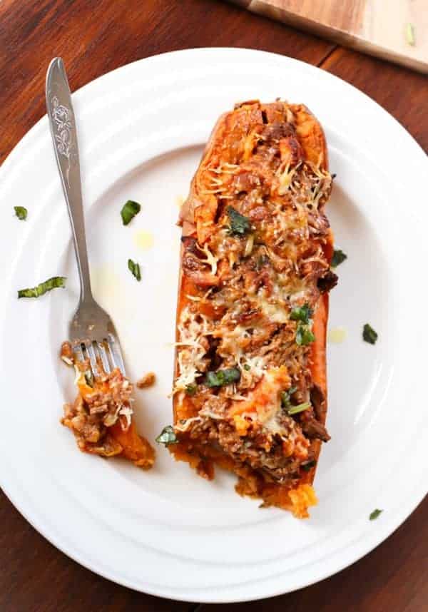  Cheesy Bacon Bolognese Stuffed Sweet Potatoes Cheesy Bacon Bolognese Stuffed Sweet Potatoes