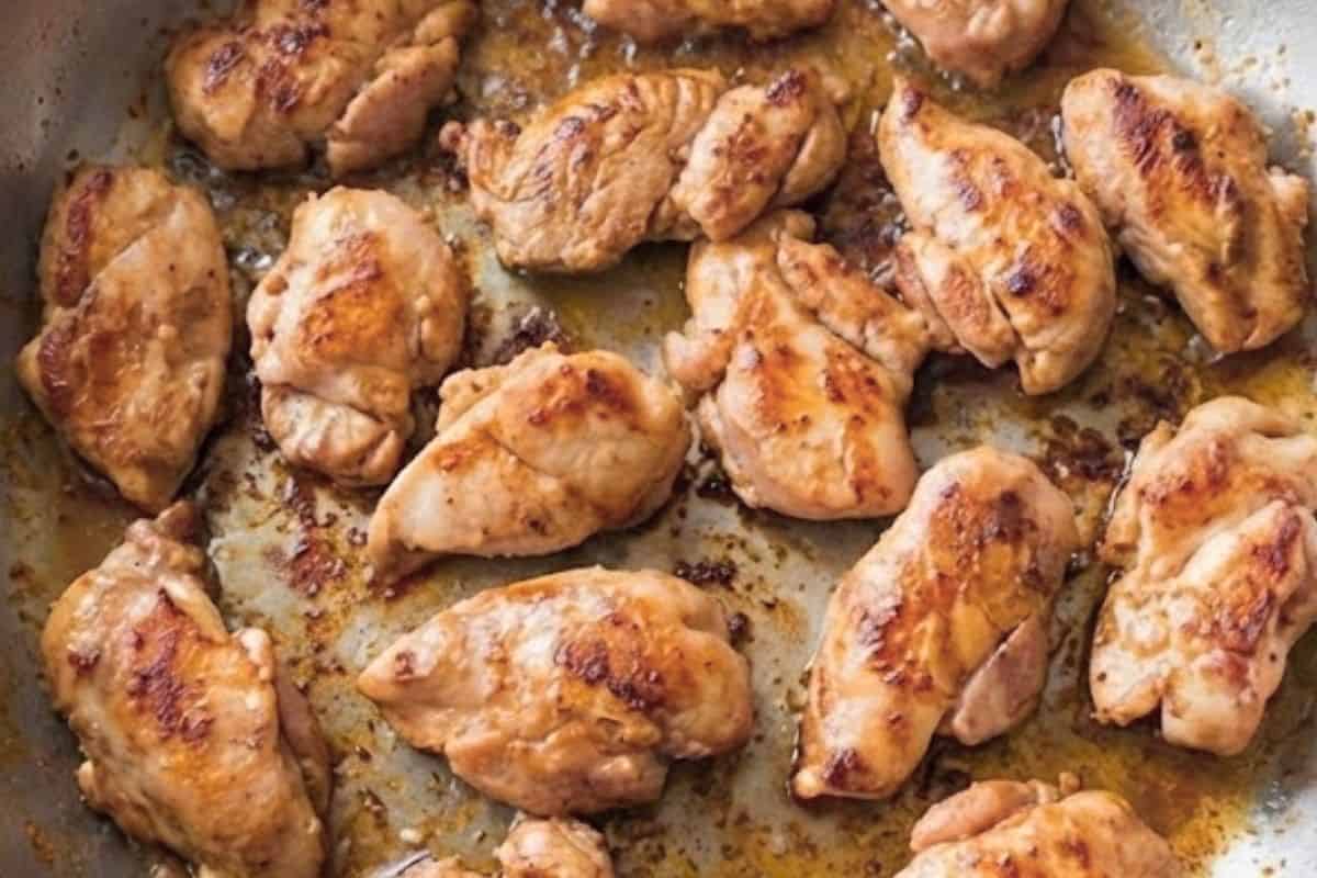 Heat a large frying pan over medium heat and cook the marinated chicken until golden and cooked through - 4