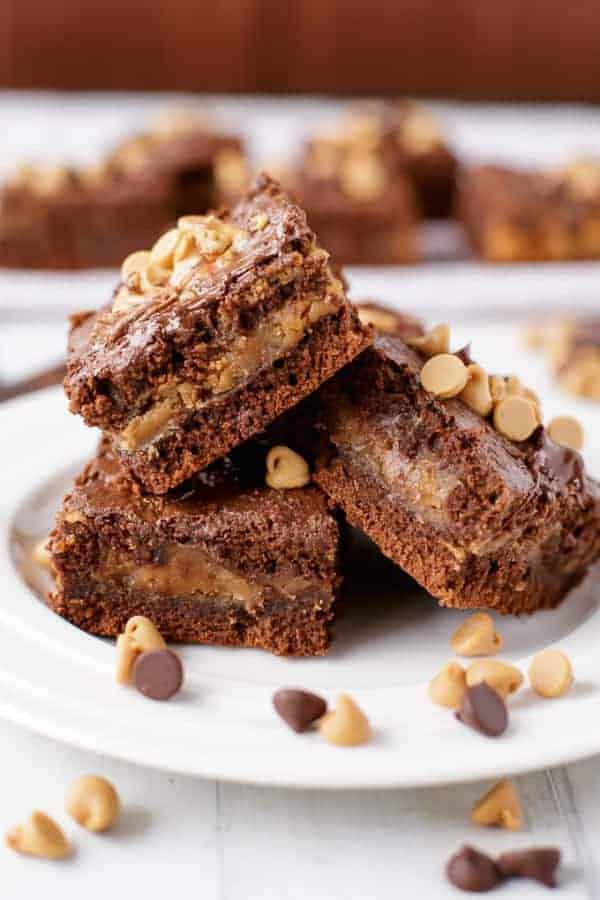 Fudgy Chocolate Brownies stuffed with a perfectly creamy peanut butter centre Chocolate Peanut Butter Cup Brownies