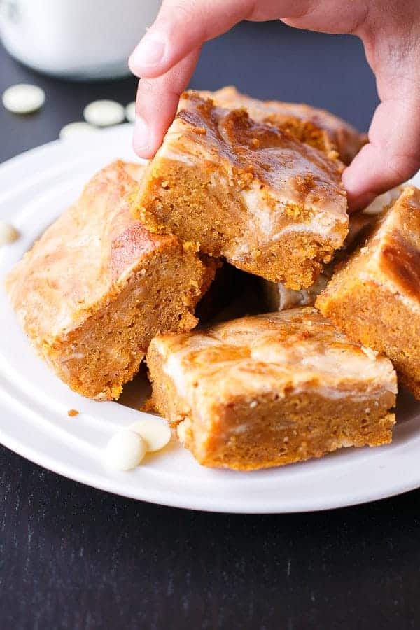 Cinnamon Cheesecake Swirl Pumpkin Cake Slice-11