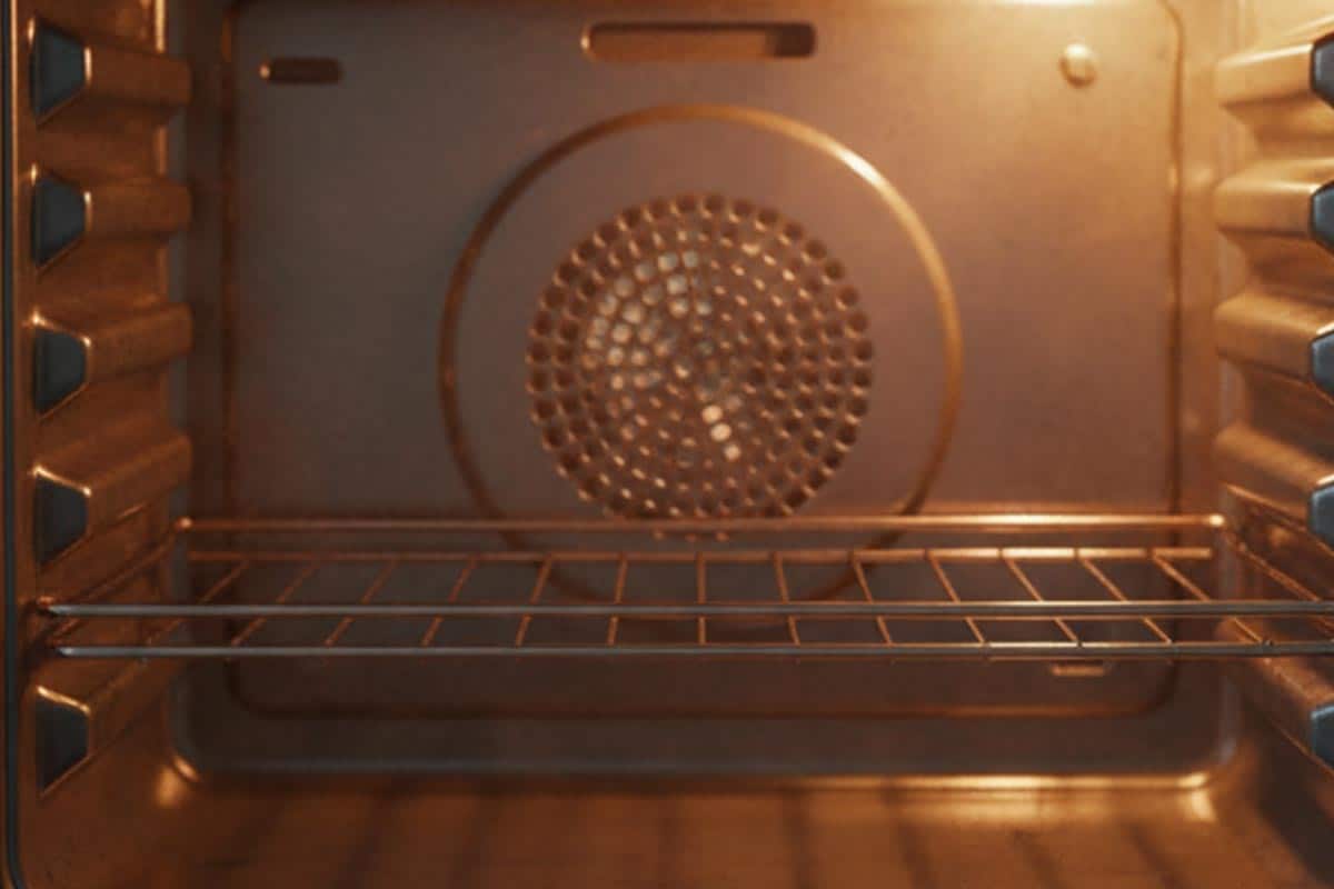 Preheating the oven.