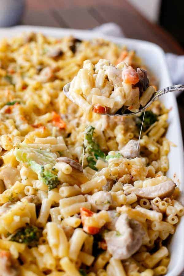 Creamy Chicken And Mushroom Macaroni Cheese Bake