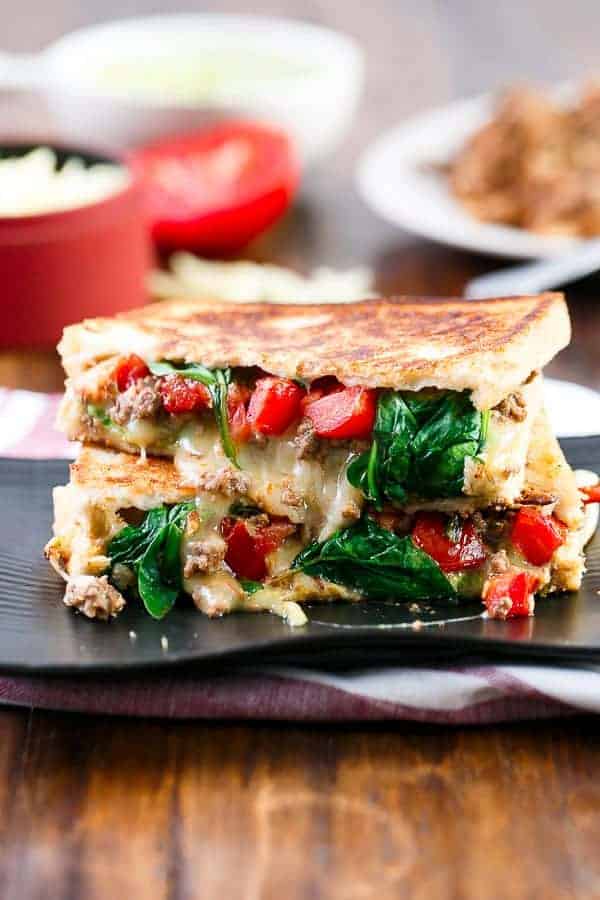 Loaded Taco Grilled Cheese https://cafedelites.com