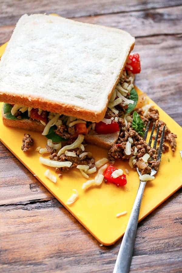 Ever wondered what to do with leftover Taco mince Loaded Taco Grilled Cheese