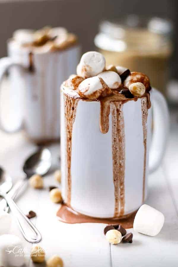  creamy Nutella Hot Chocolate is a quick to make cup of heaven Nutella Hot Chocolate