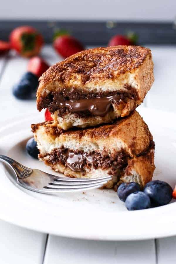  coated in Cinnamon Sugar and FULL of CHURRO flavour Nutella Stuffed Churro French Toast