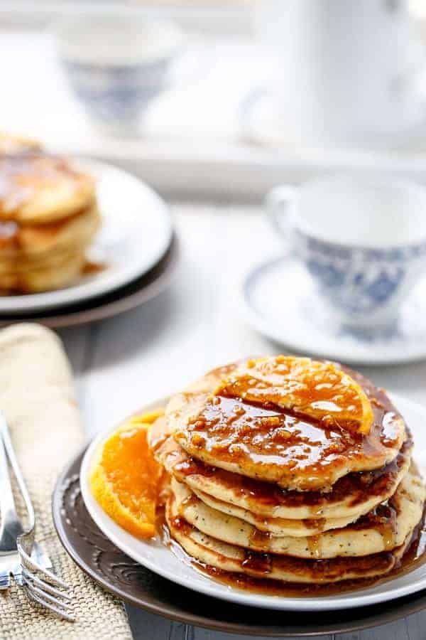 Orange Poppyseed Pancakes https://cafedelites.com