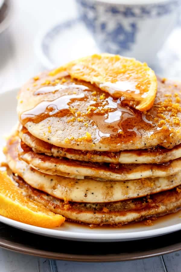 Orange Poppyseed Pancakes https://cafedelites.com