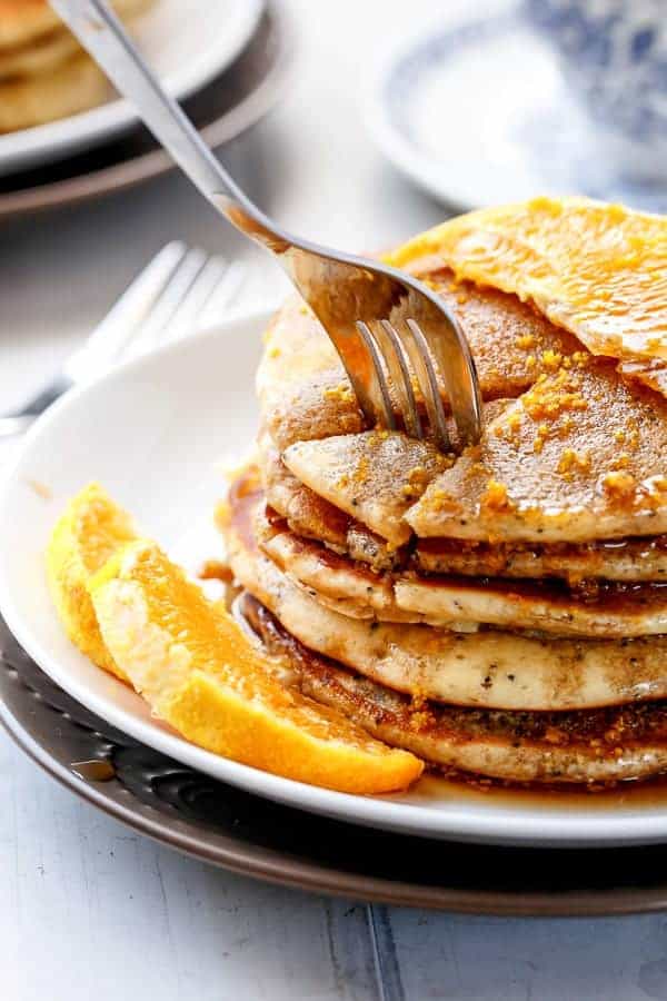 Orange Poppyseed Pancakes http://cafedelites