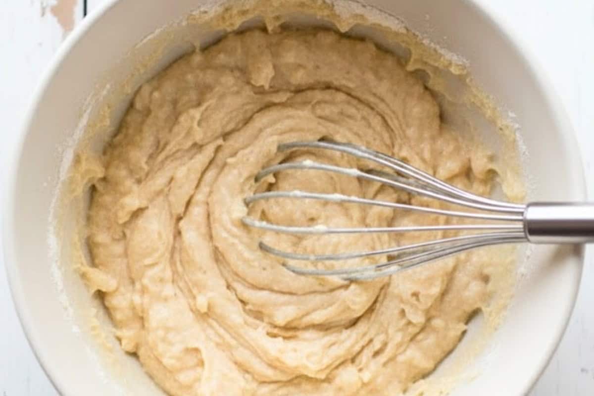 Gently mix the wet ingredients into the dry ingredients - 6