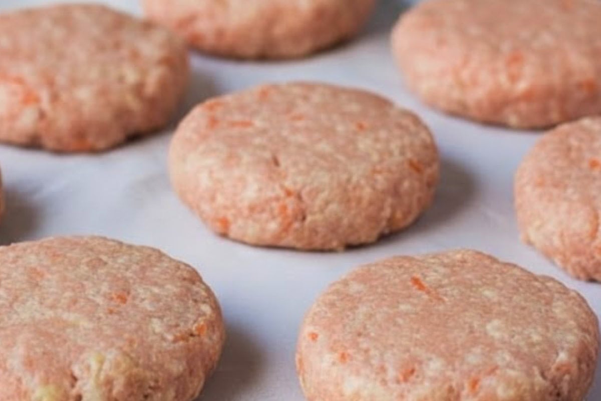 Divide the mixture into 12–14 evenly sized patties, about palm-sized and 1-inch thick.